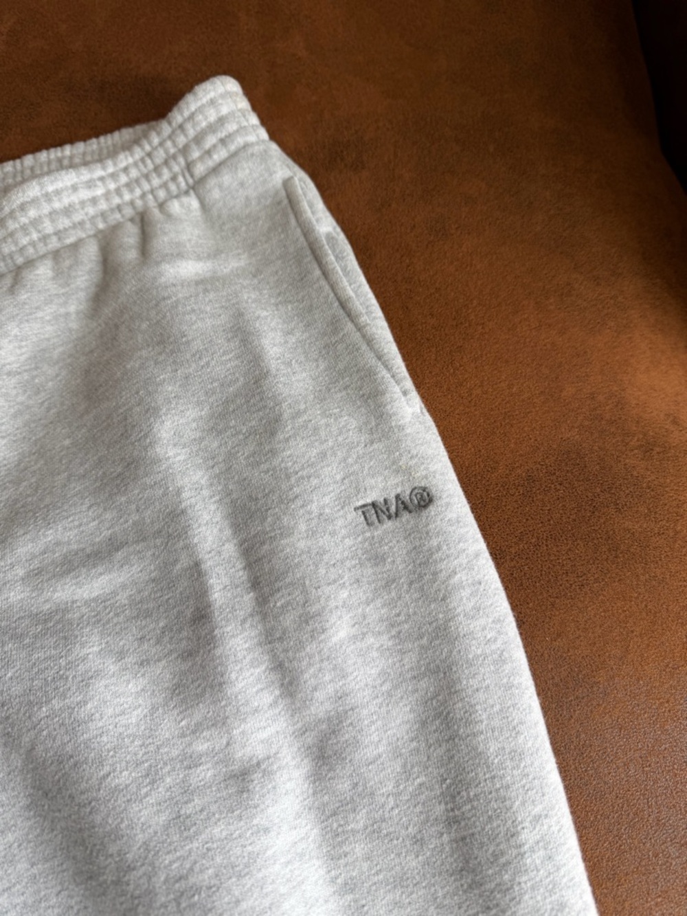 TNA Light Gray Fleece-Lined Track Joggers